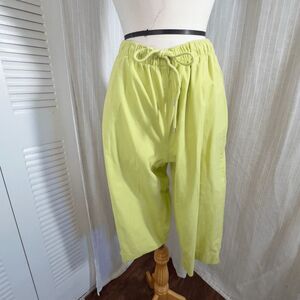 Coral Bay Capri Size L Y2k Lime Green Coastal Grandmother Pants